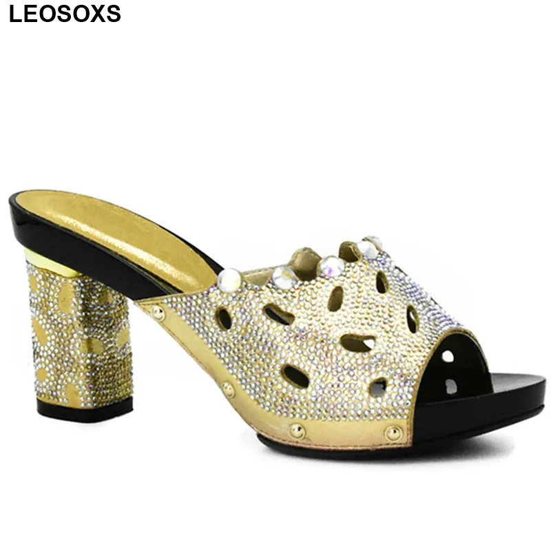 

New Women Shoes High Qualtiy African Woman Shoes Decorated with Crystal Fashion Lady Shoes High Heels Women Pumps for Wedding