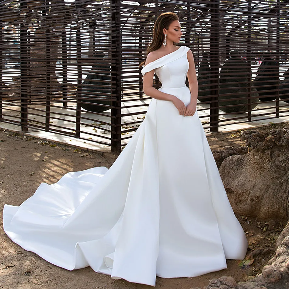 

Vintage Vestido De Noiva Muslim Wedding Dresses A-line Off The Shoulder Cheap Boho Wedding Gown Bridal Dresses