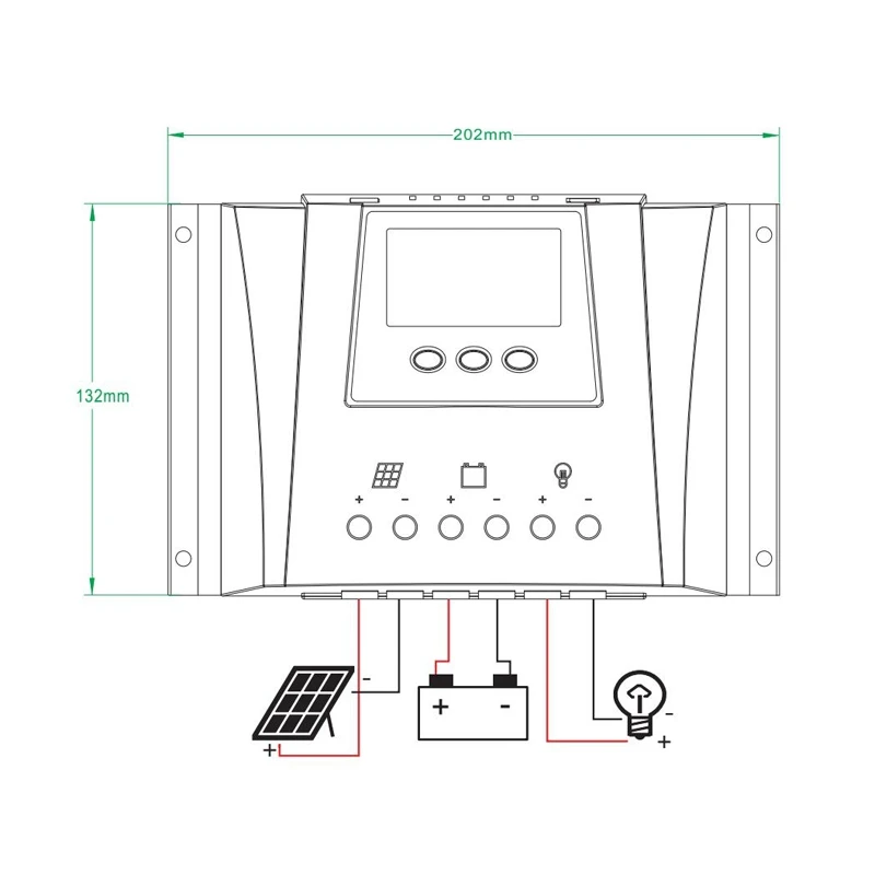 Солнечный регулятор заряда 60A 12V 24V 36V 48V автоматический Макс 100V PV вход ШИМ-регулятор для электрооборудования