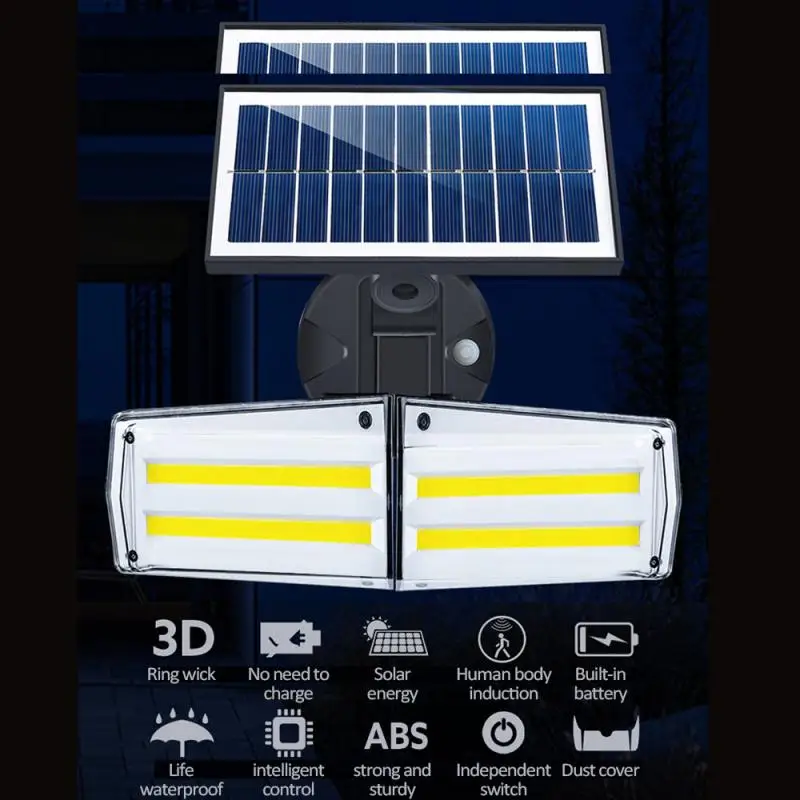 20 Вт 42LED/80COB двусторонний солнечный светильник IP65 водонепроницаемый настенный светильник радиолокационный СВЧ индукционный светильник roatable наружный садовый светильник