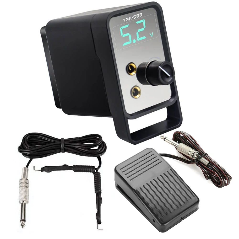 LCD Display Tattoo Power Supply Kit Digital Tattoo Power Supply with Foot Pedal Clip cord for Tattoo Machine Pen bs 737g cheap 18650 small spot weld machine microchip controlled 2 mode in 1 power saving pedal welder equipment for batteries