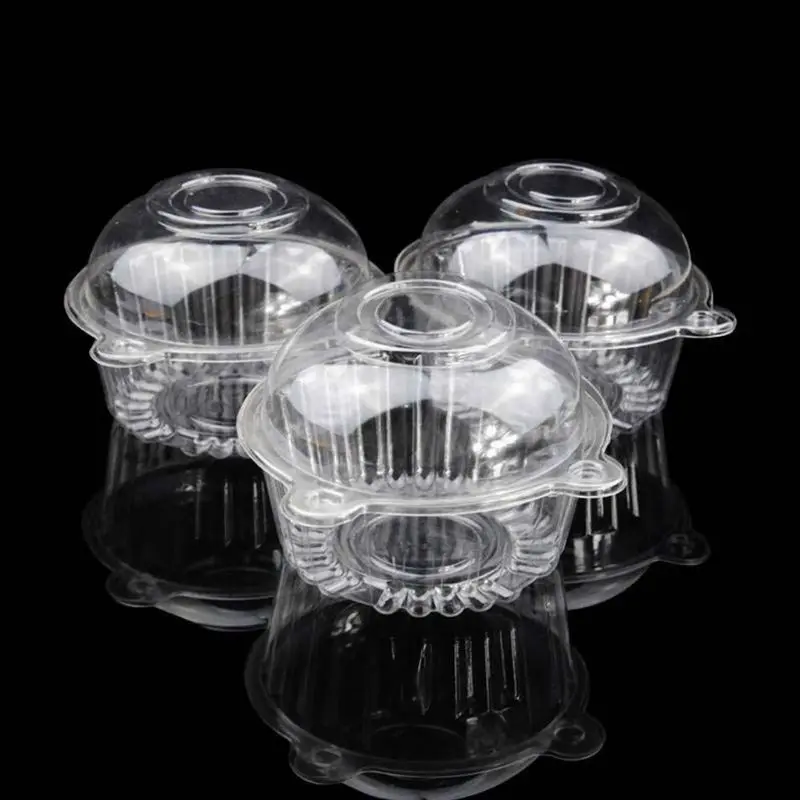 100 Pack Plastic Single Individual Cupcake Muffin Dome Holders Cups Pods(Medium