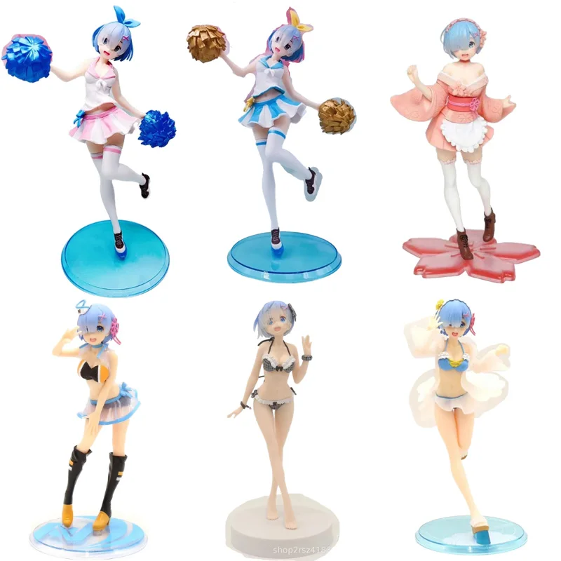 

23cm Anime Re:Life In A Different World From Zero Rem Cheerleader Ver. Action Figure PVC Collection Model Dolls Toys for Gifts