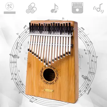 

Music 17 Key Mbira Thumb Piano Bamboo African Raw Wood Color Musician Kalimba Sturdy Gift Student
