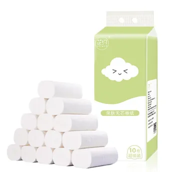 

Household Toilet Paper Affordable Coreless Paper Wood Pulp Tissue Roll Paper Toilet Roll Paper 10 Rolls