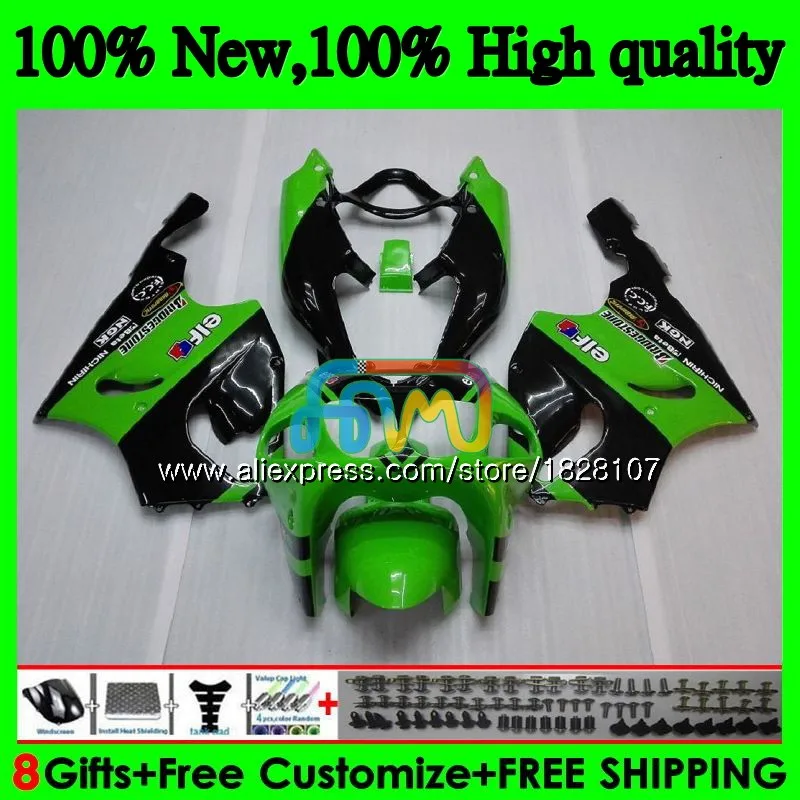 Корпус для KAWASAKI ZX-7R ZX750 ZX 7R ZX-750 5BS. 0 ZX 750 7 R ZX7R 96 97 98 99 03 1996 1997 1998 1999 2003 обтекатели зеленого цвета фабрики