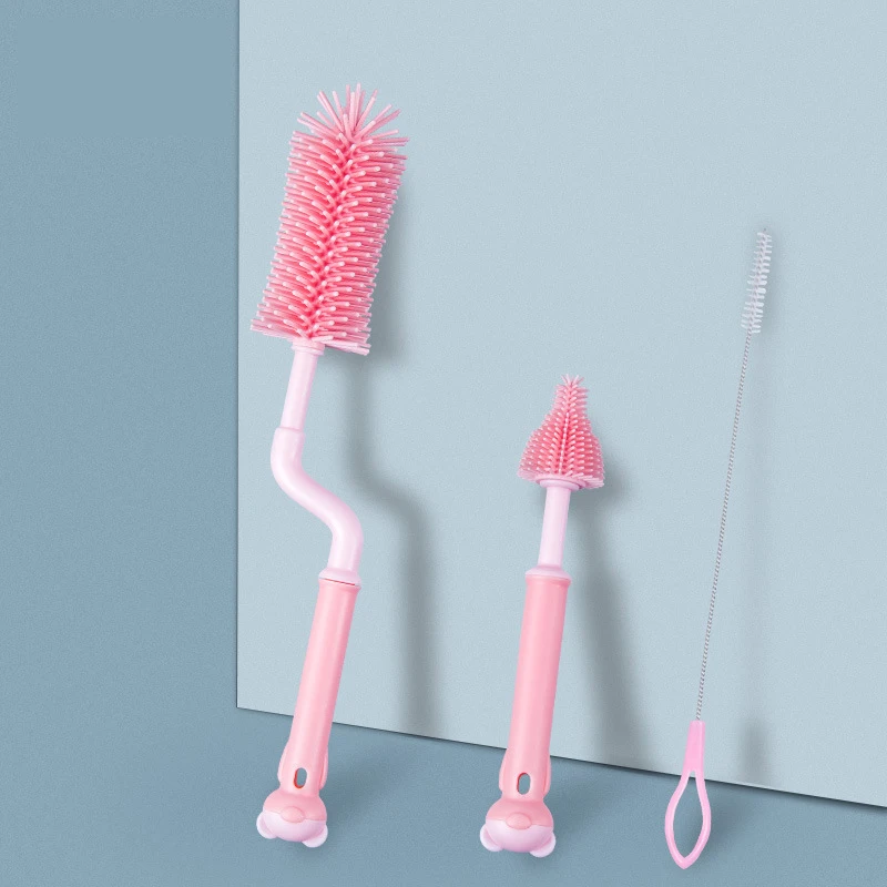 Silicone Brush Cleaning Bottles Feeding Bottle Cleaning Brush 3pcs