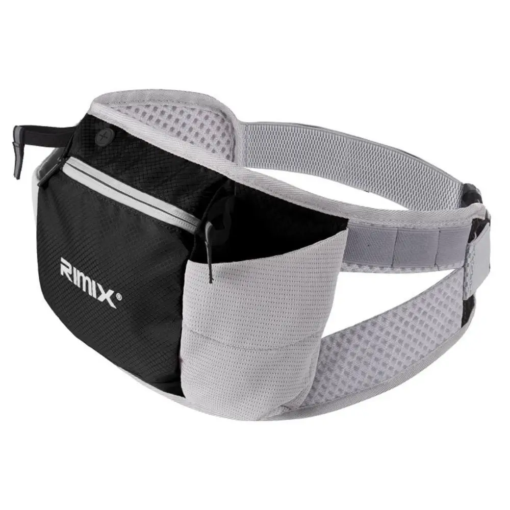 RIMIX Sport Running Belt Waterproof Large Capacity Jogging Waist Pack Double Pocket Water Bottle Bag Without Kettle