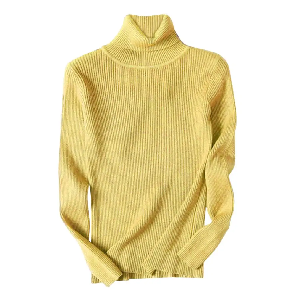 Yellow Однотонные свитера, сексуальные вязаные топы для женщин, корейский элегантный женский Базовый костюм с длинным рукавом - Цвет: Yellow