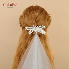 YouLaPan HP161 свадебные жемчужные аксессуары для волос шпилька для волос с жемчужиной Свадебная расческа для волос винтажные свадебные головные уборы для свадьбы Серебро