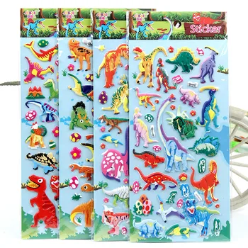 

4pieces 3D Dinosaur anime Stickers Toys For Children kids laptop Friends tv show Animals boy girl Sticker pack Tyrannosaurus Rex