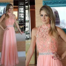 Платье для выпускного вечера с бисером, недорогое, высокий ворот, пояс с кристаллами, Длинные вечерние платья знаменитостей на заказ, большие размеры