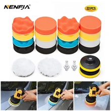 Conjunto de almofadas de polimento de 3/4/5/6/polegadas, kit de almofadas de polimento de carro, 22 peças adaptador de polidor de carro m10 m14, ferramenta elétrica