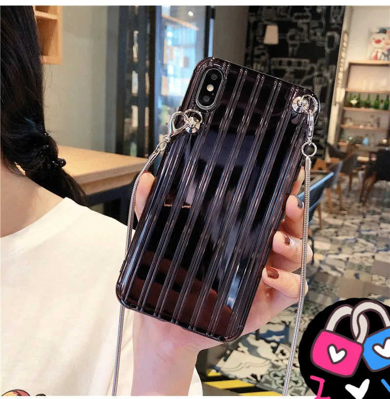 Простой изогнутый позолоченный чехол с ремешком через плечо для IPhone X S MAX, чехол для iPhone X XR 6 6S 7 8 plus 7plus