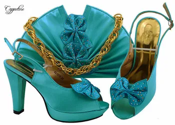 

Hot sale sky blue African shoes and bag sets nice party sandals with handbag for lady MM1079 Heel Height 11.5CM