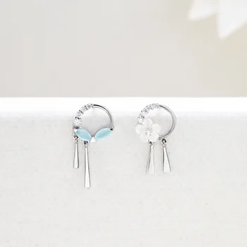 

Prevent allergy 925 Sterling Silver Flower Tassel Round Bead Drop Earring for Women Fashion Jewelry eh942