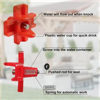 

10PCS Chicken Drinking Tap Horizontal Chicken Nipples Waterer Automatic