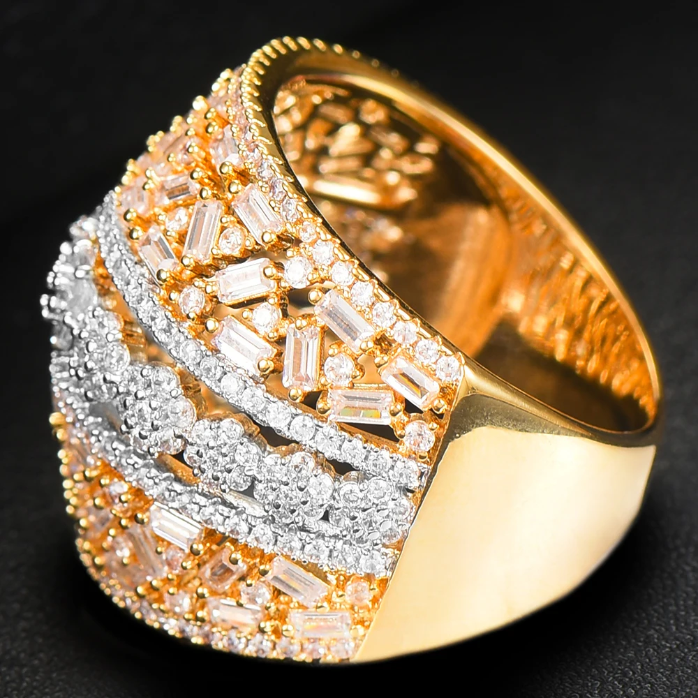 Missvikki New Noble Luxury Rings Charm AAA Baguette Cut