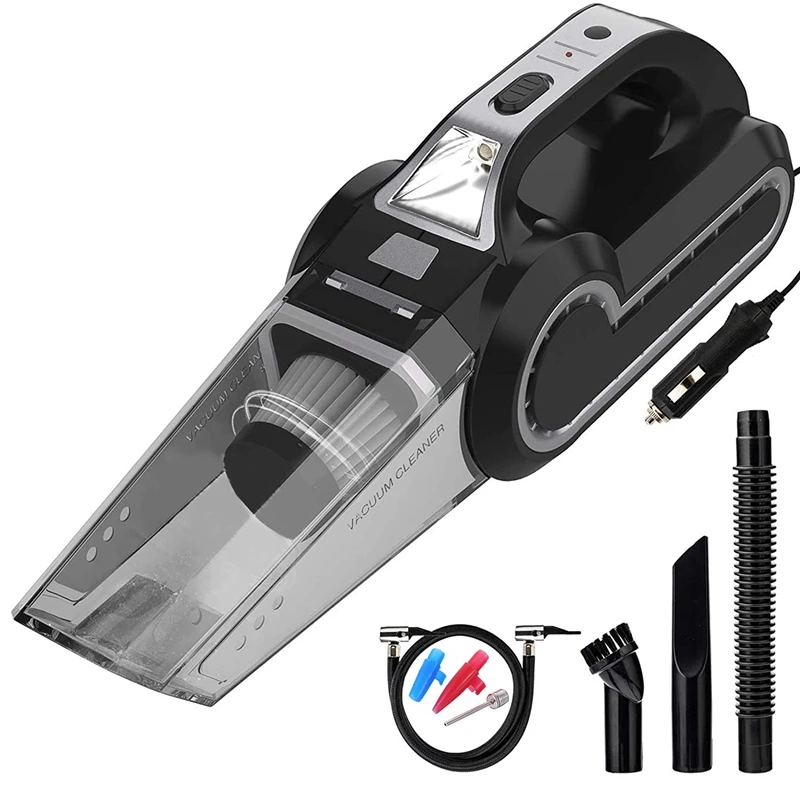 Ручной пылесос для автомобиля с прожектором манометр шин автомобильный насос 120