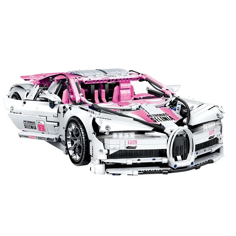 Мини-блоки, игрушки для машины, 20086 розовый скоростной гоночный автомобиль, набор сборных кирпичей, Развивающие детские рождественские подарки, модель автомобиля, игрушки