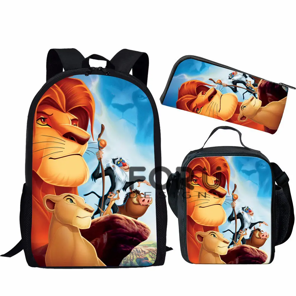 LH1109CGD FORUDESIGNS Mochilas детский рюкзак Король Лев Сумка школьная книга сумки Simba принт мультяшный рюкзак для детей девочек мальчиков сумка - Цвет: LH1109CGD
