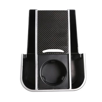 

for Land Rover Discovery Sport 2020 ABS Carbon Fiber Pattern Storage Box Phone Holder Glove Armrest Box Storage Box