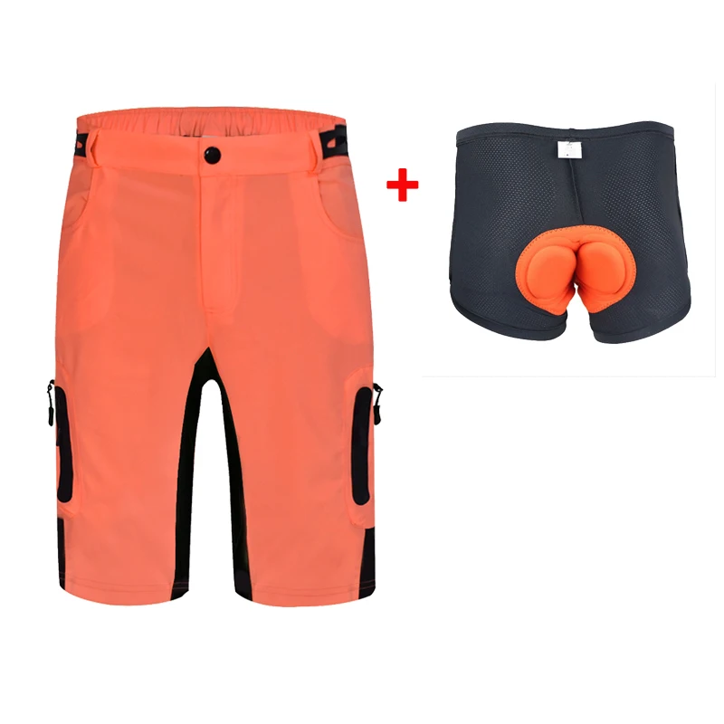 BL132P and underwear WOSAWE мешковатые велосипедные шорты мужские MTB горный велосипед велосипедные свободные длинные шорты с подкладкой Велоспорт Нижнее белье штаны для езды - Цвет: BL132P and underwear