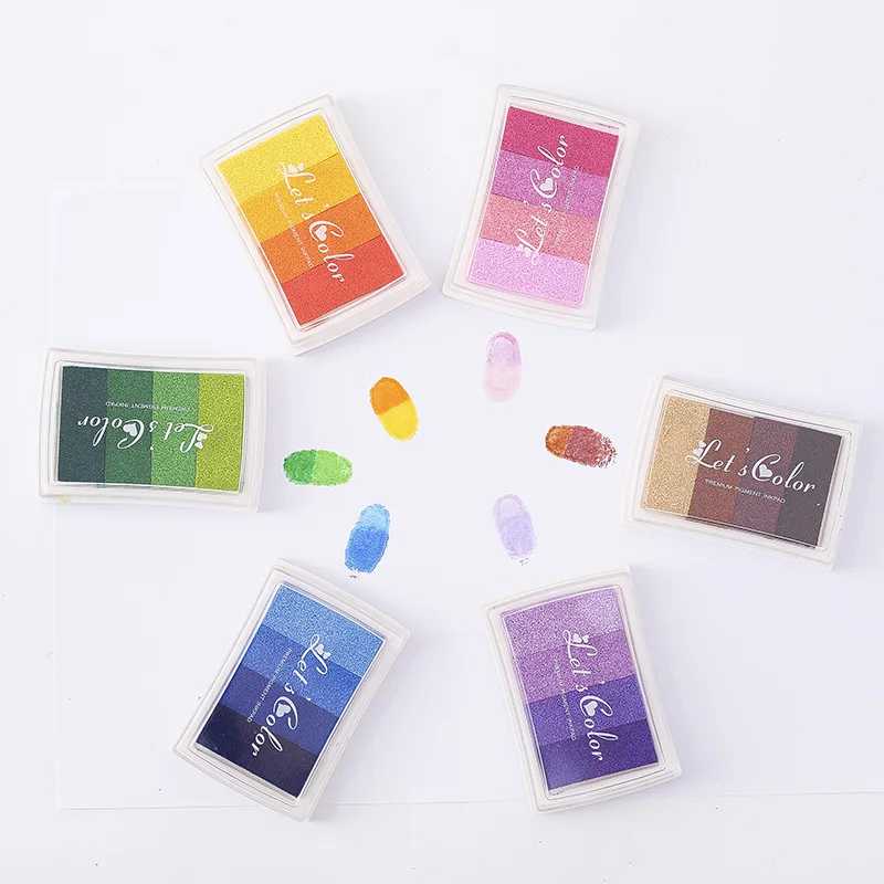 

2019 6 colors 5*7cm Square Pure color color ink pad diy diary greeting card Decoration Stamp Paint Wedding supplies