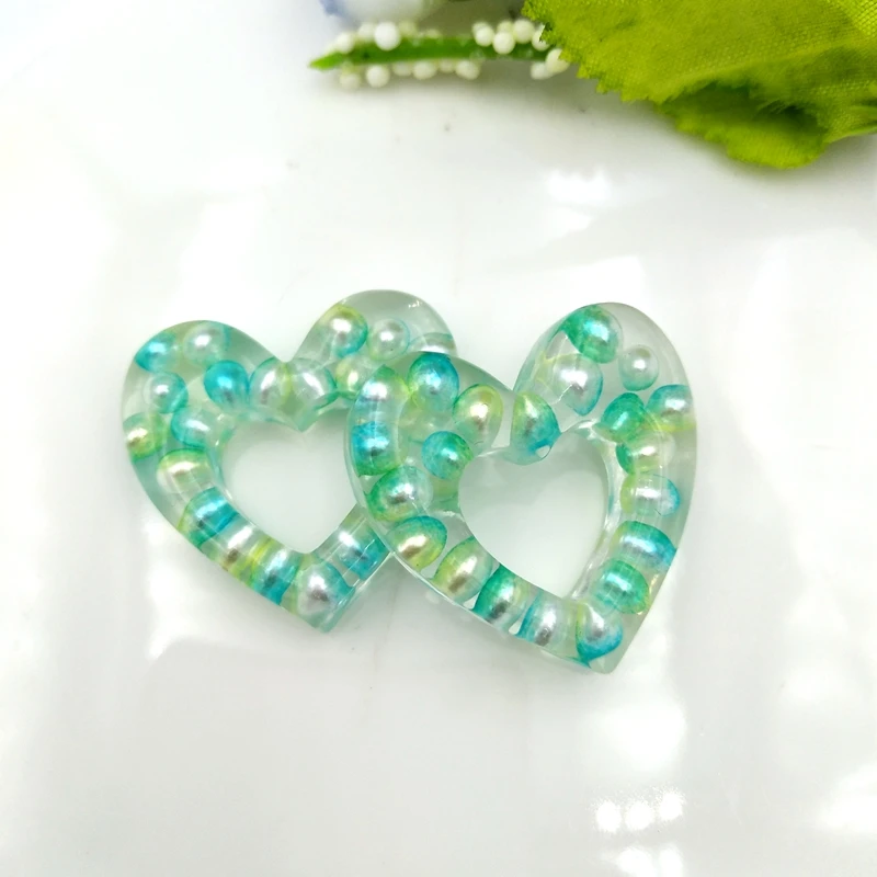 8 шт. милые блестящие полые формы сердца для телефона Diy deco Kawaii Flatback Смола Кабошон Украшения для скрапбукинга 28*30 мм - Цвет: C