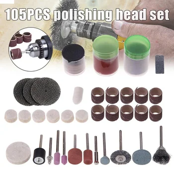 

105 Pcs/set Rotary Power Tool Set Sanding Grinder Polish Accessory Bits Grinder Accessories for 1/8 Inch Shank QP2
