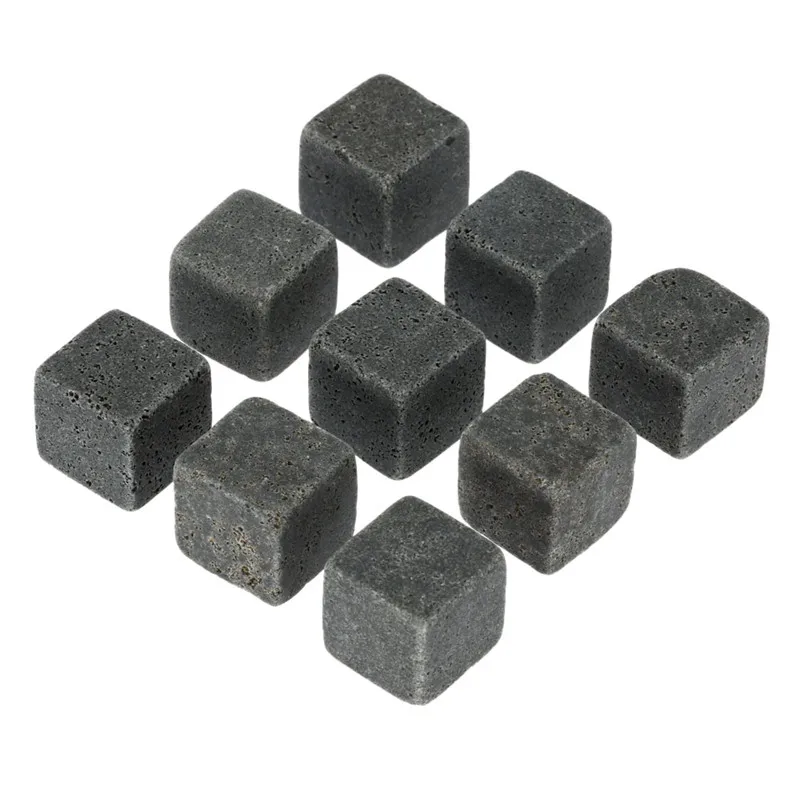 9 Pcs Whisky Ice Stones Wine Drinks Cooler Cubes Whiskey Rocks Granite Pouch Ice Cube Champagne