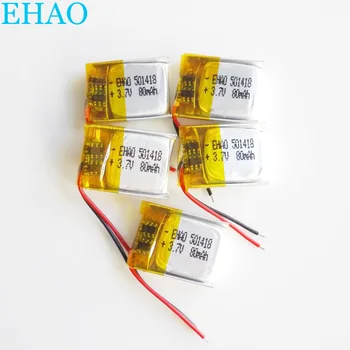 

5 pcs 501418 3.7V 80mAh Lithium Polymer LiPo Rechargeable Battery Li cells For Mp3 GPS smart watch bluetooth speaker headphone