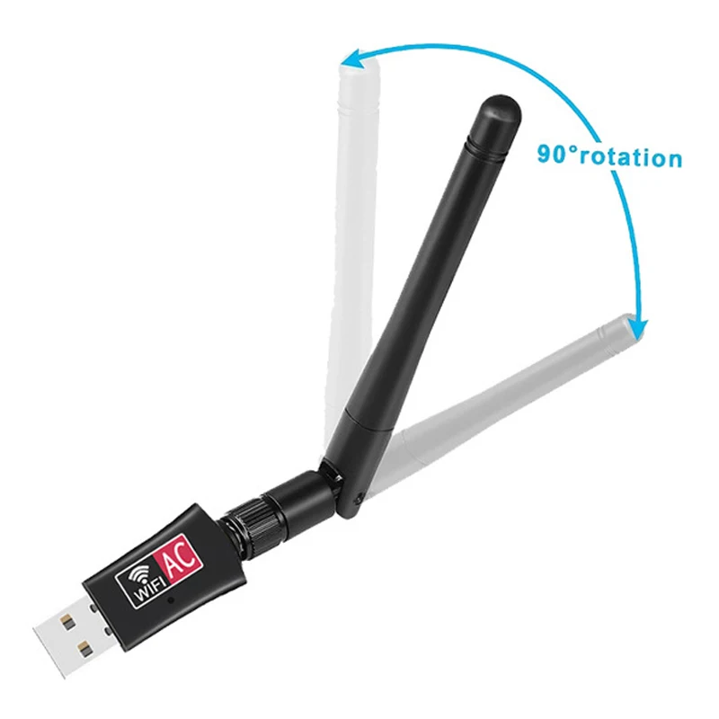 Беспроводной USB WiFi сетевой адаптер с антенной 5G двухдиапазонный для настольного ПК ноутбука