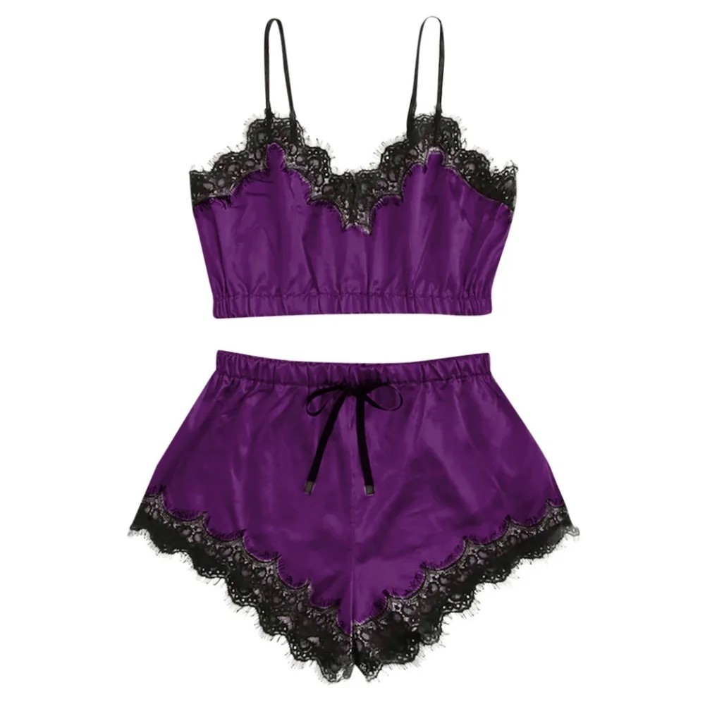 Сексуальные пижамы Для женщин шелковые кружева сетки нижнее белье Babydoll ночная Пижама летняя пикантная женская одежда 잠옷 수면잠옷