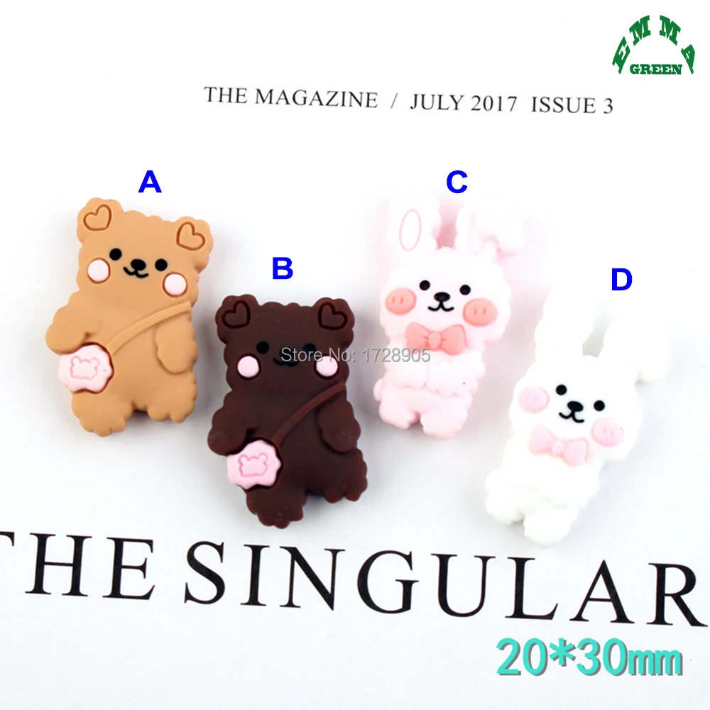 

cute Bear Cabochons Flat back 10pcs Christmas Cartoon Rabbit DIY Resin Flatback Cabochon for DIY Phone Case Beauty