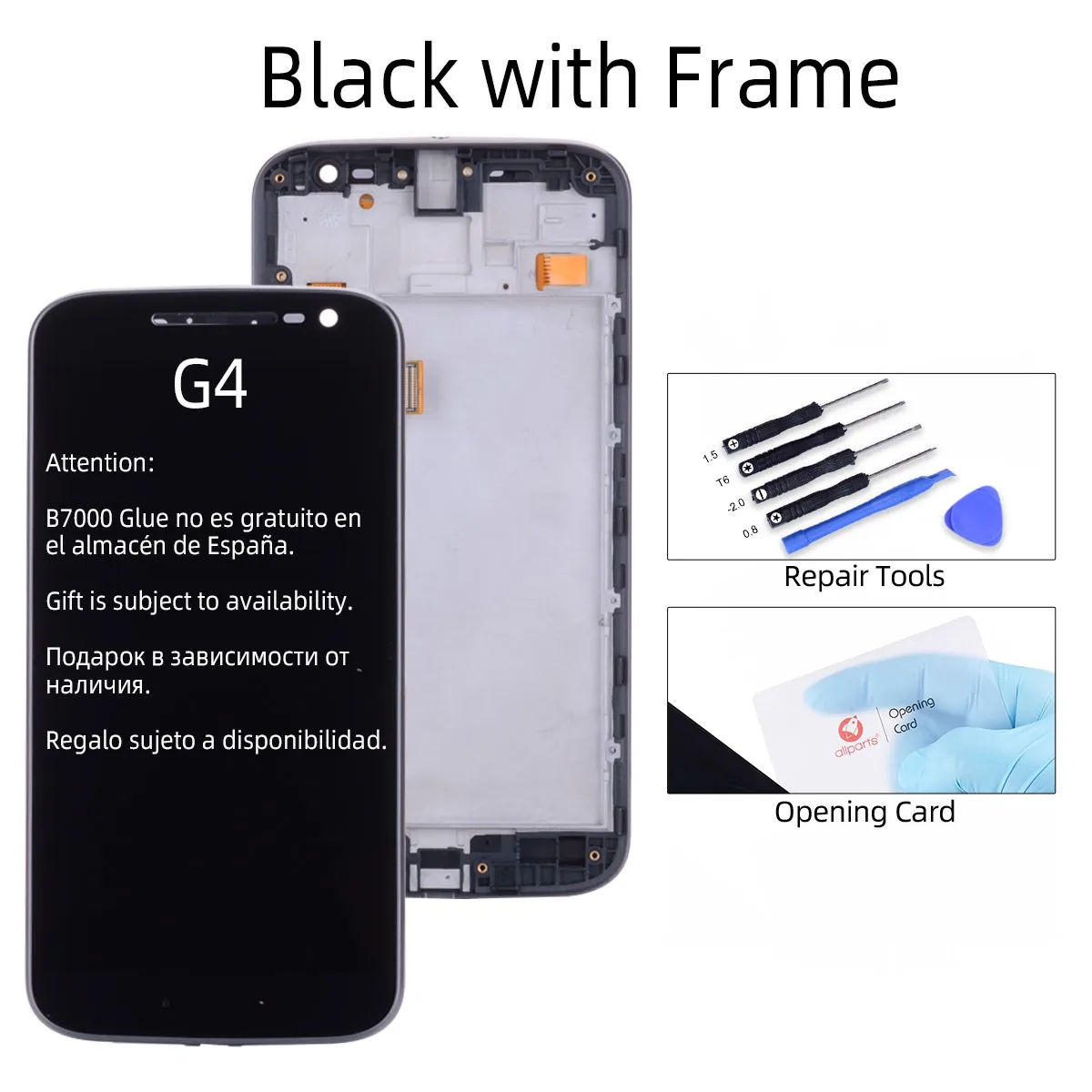 Дисплей для Motorola Moto G4 Plus Xt1644 Xt1640 Xt1641 XT1625 LCD в сборе с тачскрином на рамке черный белый - Цвет: with Frame G4 Black