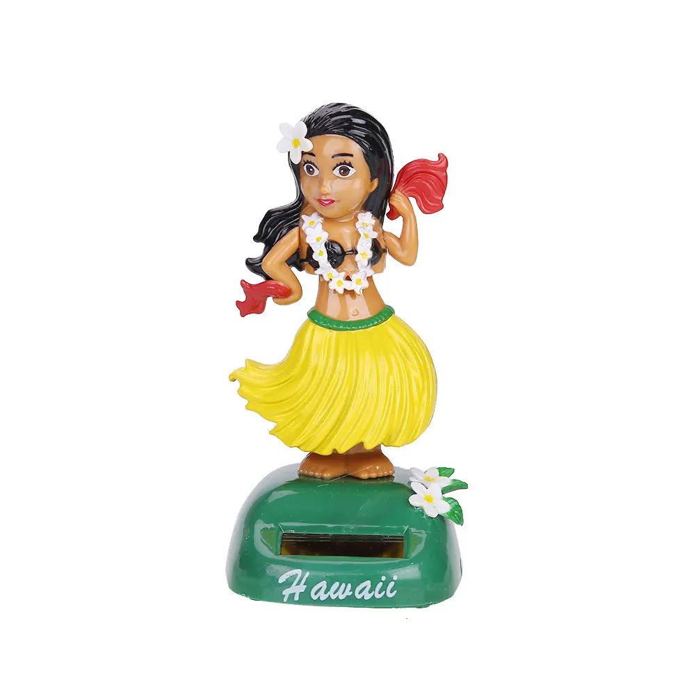 Танцующая игрушка модель качающаяся кукла украшение интерьера автомобиля Трава юбка красота Гавайский стиль танцы качели игрушка - Название цвета: Yellow 2