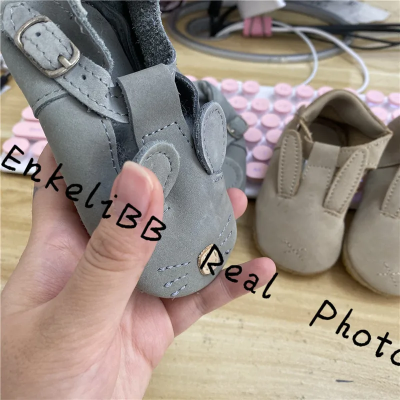 EnkeliBB кожаные ходунки для детей из натуральной кожи; обувь для новорожденных; панда/медведь/Кролик; австралийская Брендовая детская обувь