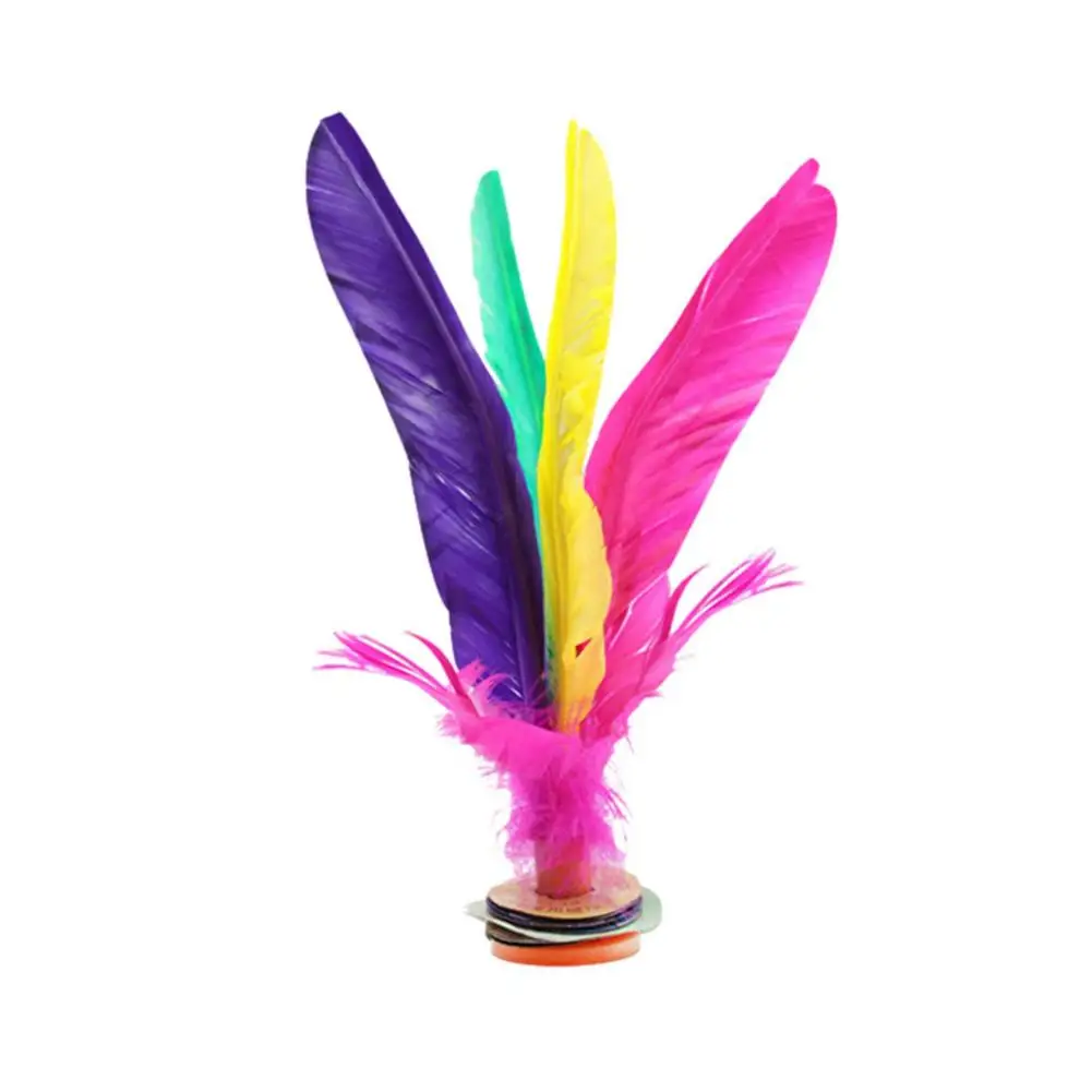 Feather Kick Shuttlecock Chinese Jianzi Foot Exercise Sports Outdoor Toy Game for Kids Colorful Purple 
