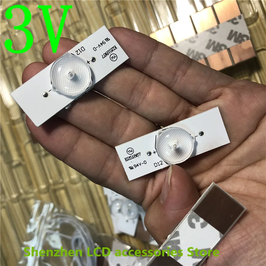Светодиодные полосы 3v 6v лампы Диоды для подавления переходных скачков напряжения 32-65 дюймов оптический объектив фильтра Подсветка