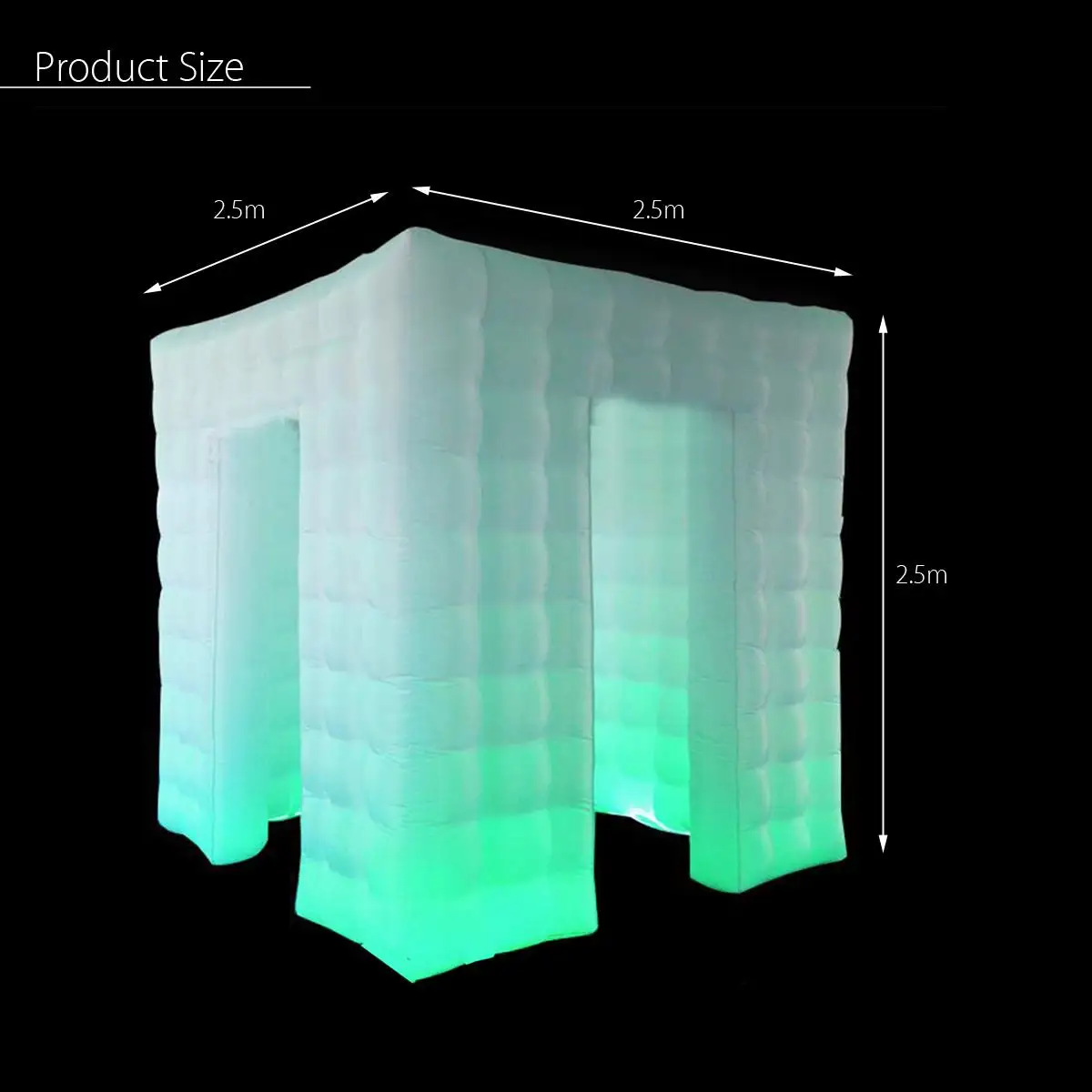 2 двери надувная фото кабина надувной куб палатка цветная светодиодная лампа полоса надувная фото фотография Стенд фотография куб