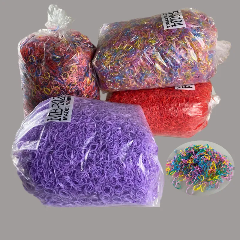 Ungefähr 1 kg bunte kleine transparente Gummibänder für Babys, hochelastisches Haargummi, Gummi, Kind, Scrunchie, Pferdeschwanzhalter, Großhandel – Detail 4