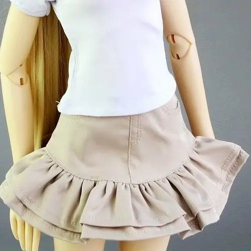 [Wamami] 121# многоцветный юбка платье/костюм/рубашка 1/4 MSD 1/3 1/6 SD DZ AOD BJD Dollfie - Цвет: Khaki Skirt