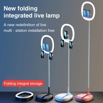 

Foldable Portable LED Ring Light Lamp Annular Lamp Bi-color with 7200mAh Built-in Battery for Video Live Lamp Beauty Lights