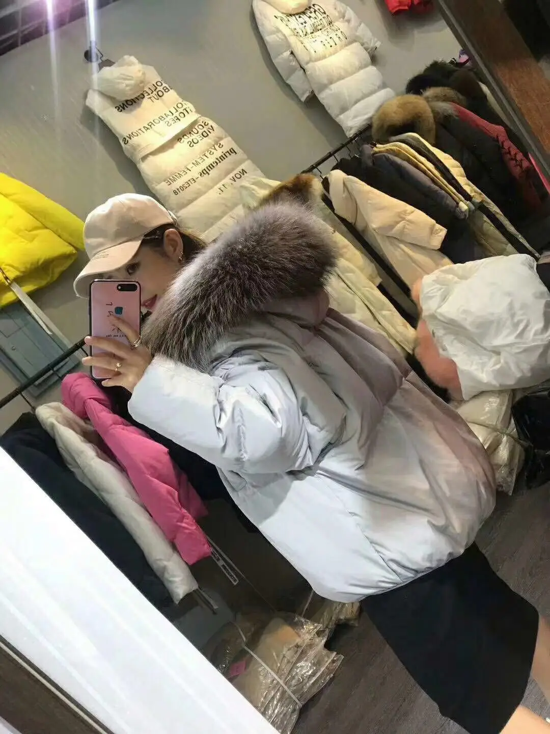 Dongdaemun, пуховик с капюшоном, женский, короткий,, осень и зима, стиль, корейский стиль, свободный крой, пальто, пуховик, для студентов