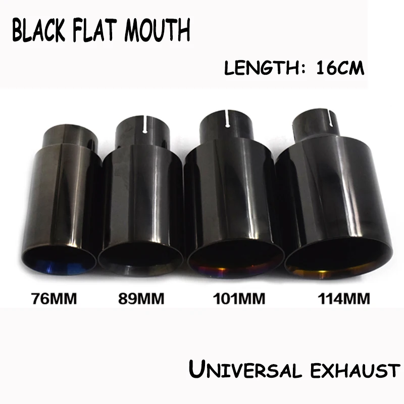 

high quality titanium black universal welding 304 stainless steel exhaust muffler flat tail for different car