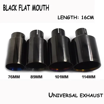 

1 pcs titanium black different size universal welding 304 stainless steel exhaust pipe muffler tip flat mouth for universal