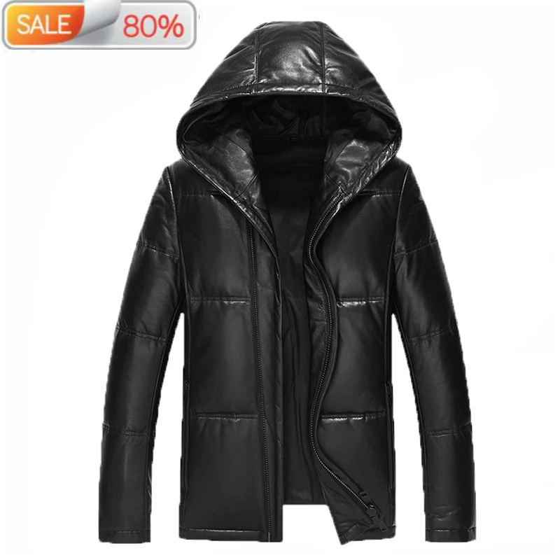 

Winter Genuine Jacket Men Thick Warm Down Coats Male Real Leather Sheepskin Coat 17163 LWL1077