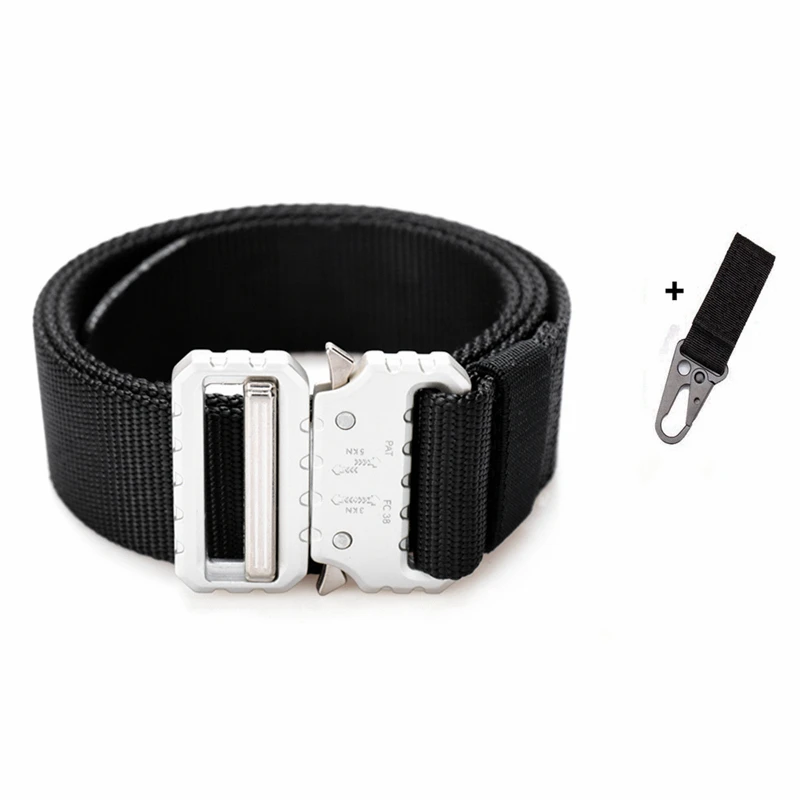 B Belt and 1 hook Армейский мужской ремень тактический автоматическая металлическая пряжка поясной ремень Регулируемая длина быстросъемный высококачественный нейлоновый роскошный ремень - Цвет: B Belt and 1 hook