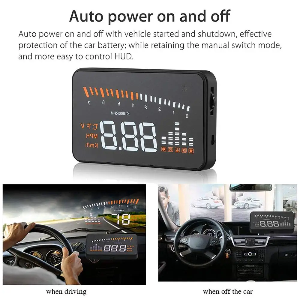 X5 автомобильный HUD Дисплей OBD II EOBD автоматическое соответствие скорости Предупреждение система проектор лобовое стекло автомобиля напряжение скорость сигнализации